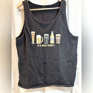 Vintage black graphic tank - “It’s beer thirty”